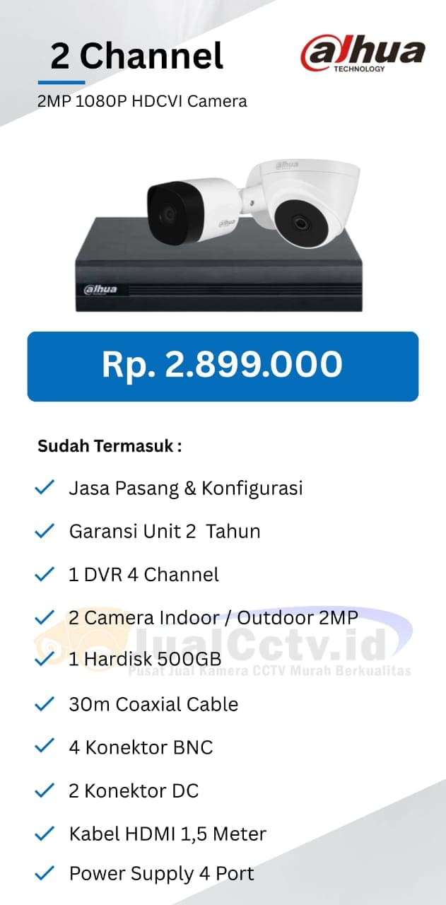 Beli Paket CCTV Dahua 2 Channel