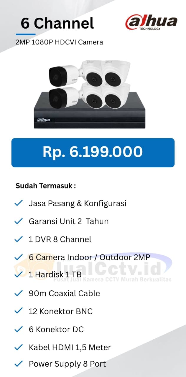 Beli Paket CCTV Dahua 6 Channel