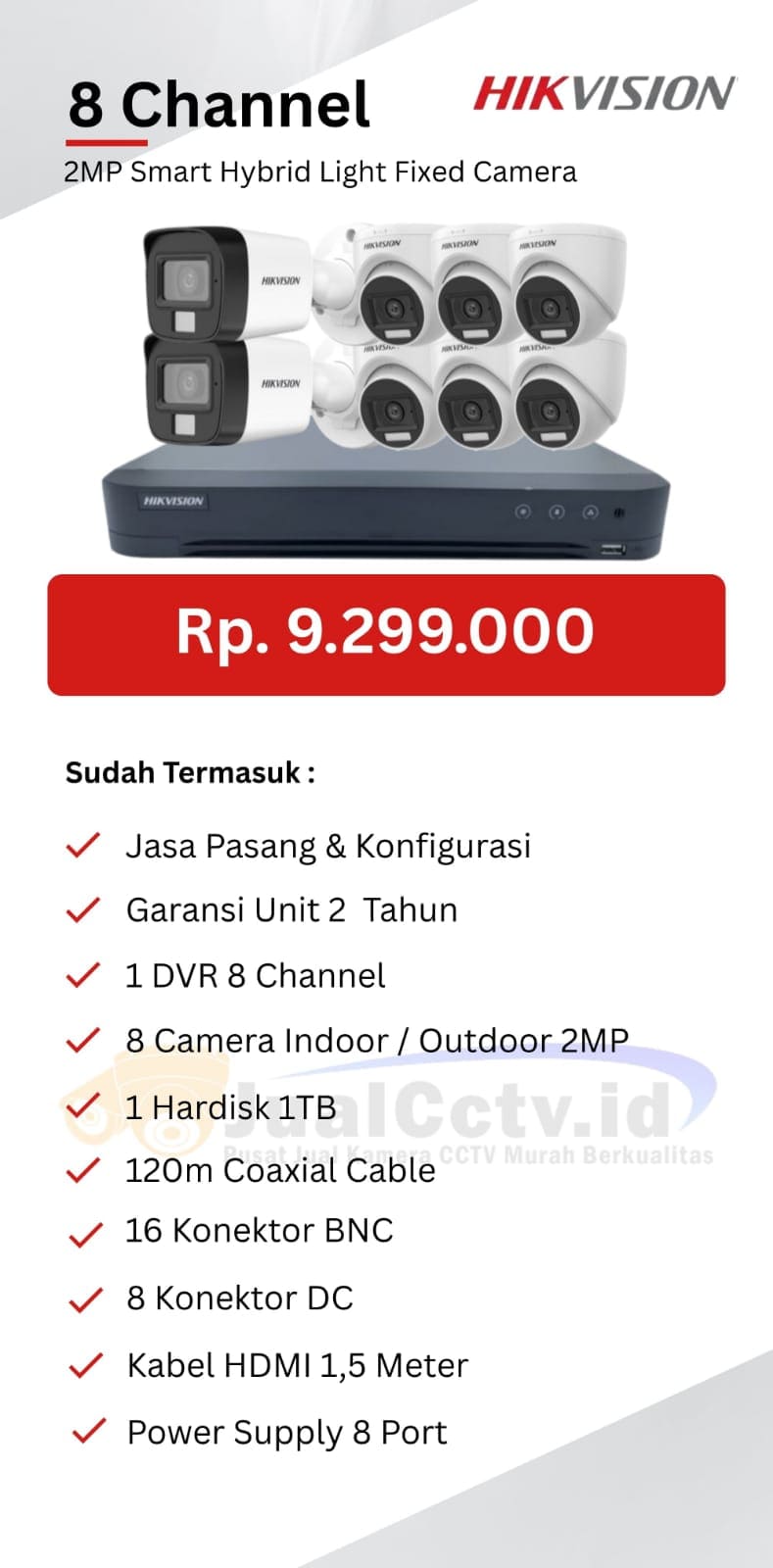 Beli Paket CCTV Hikvision 8 Channel