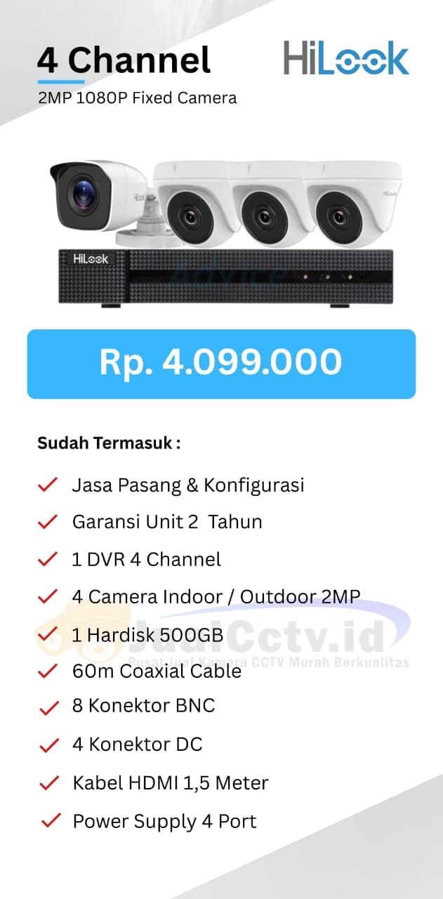 Beli Paket CCTV HiLook 4 Channel